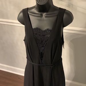 Bisou Bisou by Michele Bohbot Black Lace Panel Dress Size 4 NWT